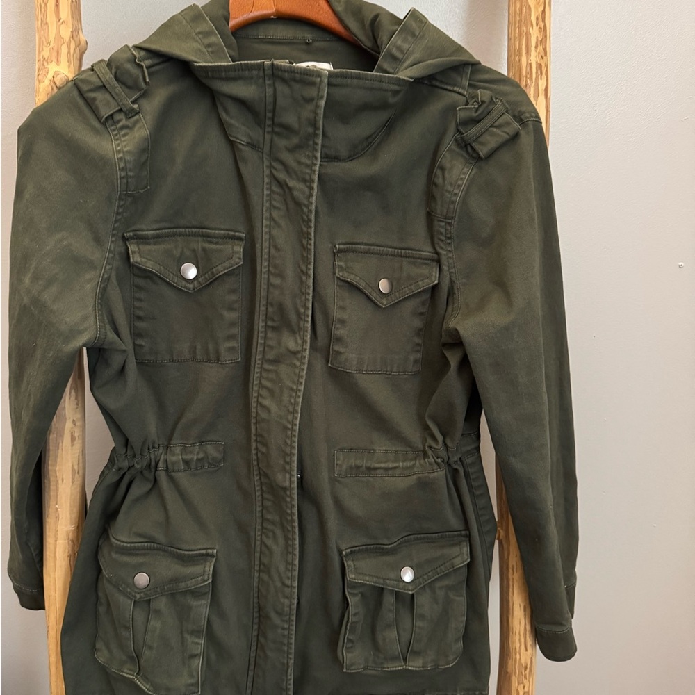 Market & Spruce - Olive Green Women's Utility Jacket - Picture 8 of 10